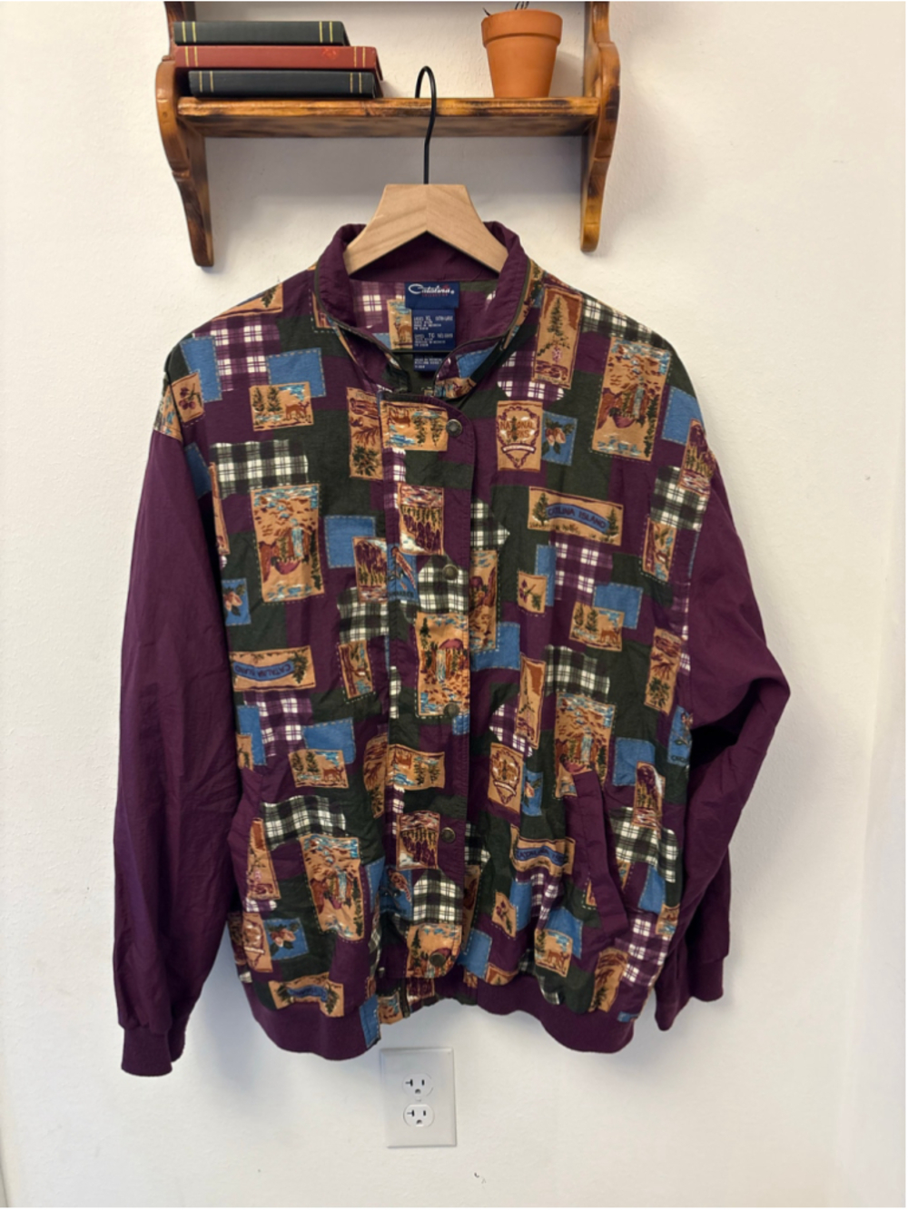 Vintage Catalina Island Patchwork Jacket XL 90s Grandpacore Outdoor Cabin